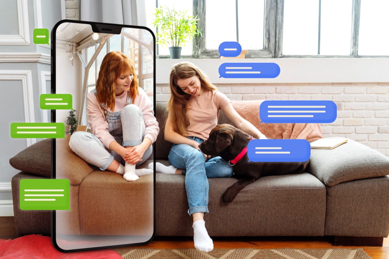 People chatting with brands on their phones